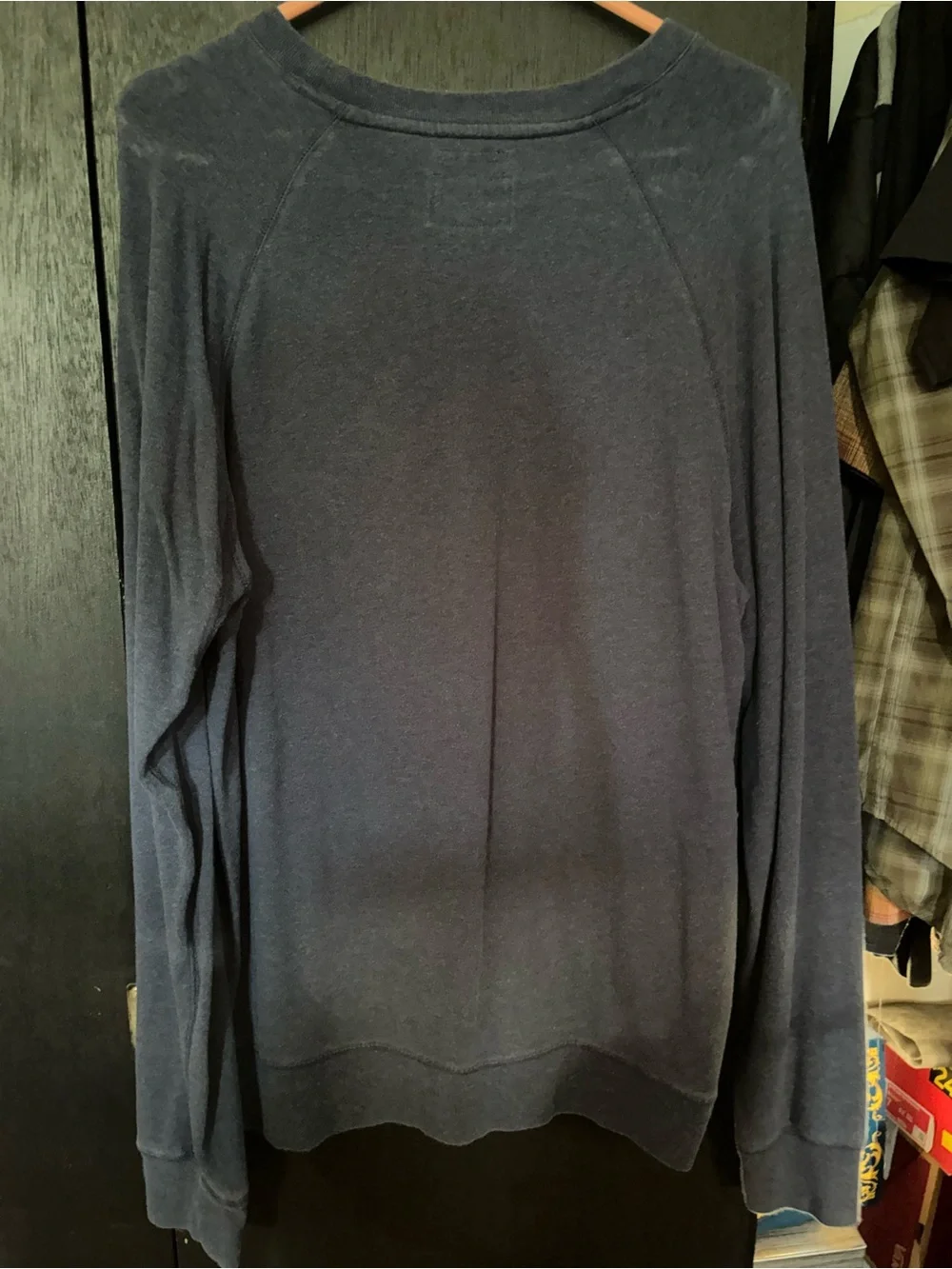 Lucky Brand Men's Navy Long-Sleeve Pocket Crew Sweatshirt